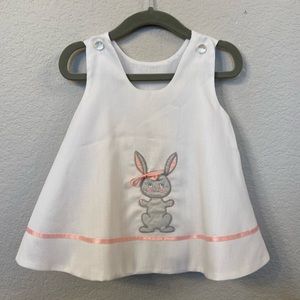 Vintage Nannette Easter Bunny Appliqué Dress Top size 12 months